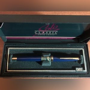 Cross Solo Classic Ballpoint Pen 802-2 Blue/22K Gold NIB